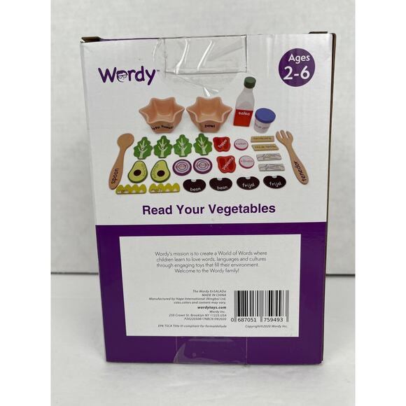 Wordy EnSalada 30 Piece English/French Word Pieces Teaching Toy Vegetables - Picture 4 of 6